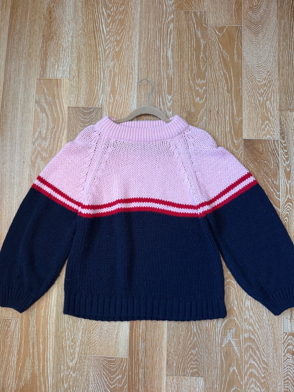 XiRENA Pink, Red & Navy Alpaca blend  Crew Sweater